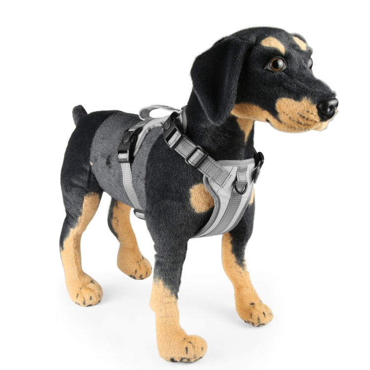 FunAdd Traction Rope Reflective Breathable Nylon Pet Vest Dog Harness, Size: M (Grey) - Leashes & Chest Strap by FunAdd | Online Shopping South Africa | PMC TechLife | Buy Now Pay Later Mobicred