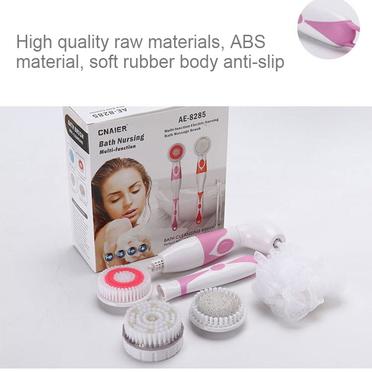 Multi-function Electric Waterproof Bath Cleansing Brush Long-handled Massage Brush, with 4 Brush Heads(Grey) - free shipping - PMc TechLife - Order now!