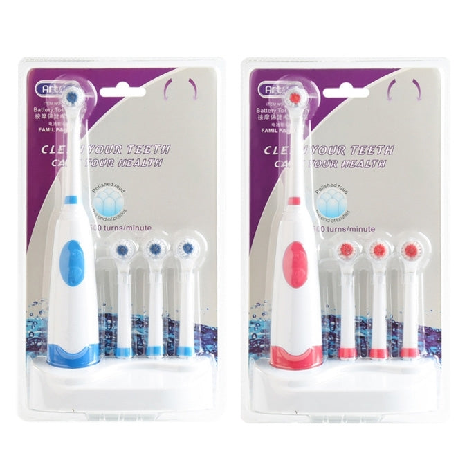 2W Creative Household Waterproof Rotary Electric Toothbrush Set with 4 Replacement Brush Heads & Base, 8500 Revolutions Per Minute(Blue) - Toothbrushes by PMC Jewellery | Online Shopping South Africa | PMC Jewellery | Buy Now Pay Later Mobicred