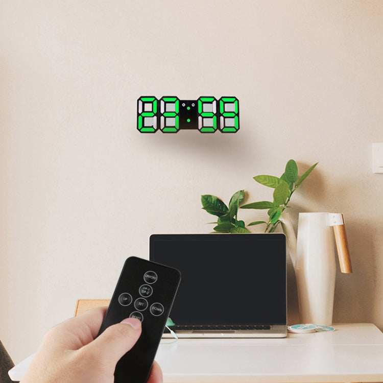 Modern 3D LED Sound Control Colorful Digital Alarm Clock Adjust Brightness Electronic Wall Glowing Hanging Clock with Remote Control(Black) - Wall Clock by PMc TechLife | Online Shopping South Africa | PMc TechLife | Buy Now Pay Later Mobicred