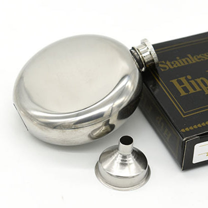 140mL(5oz) Men Mirror Handy Hip Flask Stainless Steel Portable Round Jug (With Small Funnel)(Silver) - Condiment Bottles & Hip Flasks by PMC Jewellery | Online Shopping South Africa | PMC Jewellery