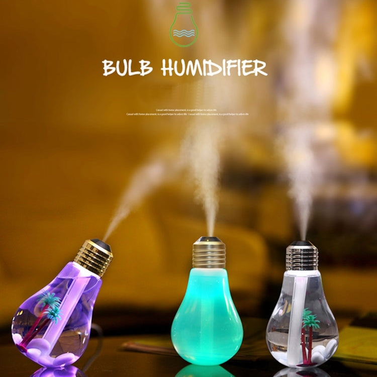 400ML Colorful Light Portable Bulb Shape Aromatherapy Air Purifier Humidifier for Home / Office / Car(Silver) - Air Purifiers & Accessories by PMC Jewellery | Online Shopping South Africa | PMC Jewellery | Buy Now Pay Later Mobicred