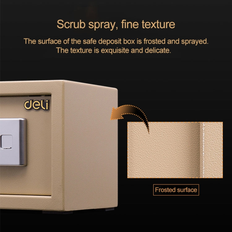 Deli Home Office Hotel Mini Electronic Security Lock Box Wall Cabinet Safety Box(Gold) - Safety Box by PMc TechLife | Online Shopping South Africa | PMc TechLife | Buy Now Pay Later Mobicred