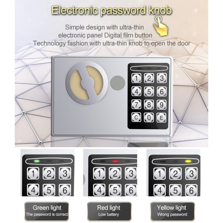17E Home Mini Electronic Security Lock Box Wall Cabinet Safety Box with Coin-operated Function(Bronze) - Safety Box by PMc TechLife | Online Shopping South Africa | PMc TechLife | Buy Now Pay Later Mobicred
