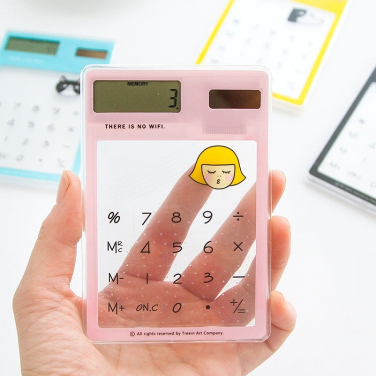 8 Digits LED Screen Calculator with Transparent Touch Pad & Solar Panel, Random Color Delivery - Calculator by PMC TechLife | Online Shopping South Africa | PMC TechLife