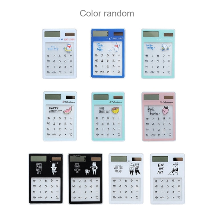 8 Digits LED Screen Calculator with Transparent Touch Pad & Solar Panel, Random Color Delivery - Calculator by PMC TechLife | Online Shopping South Africa | PMC TechLife