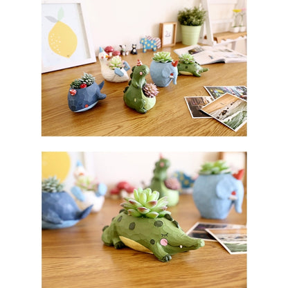 Lovely Home Garden Office Resin Cartoon Animal Whale Shaped Plant Flower Pot Decoration Animal Flower Pots Planter - Flower Pots & Planters by PMC Jewellery | Online Shopping South Africa | PMC Jewellery