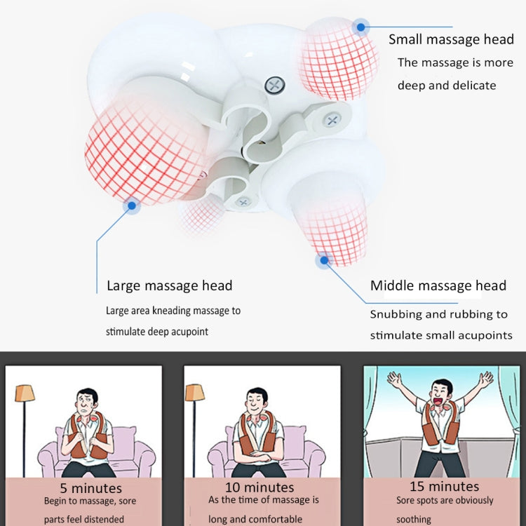 USB Charging Vibration Machine Neck Shawl Kneading Back Shoulder Vibration Massager - free shipping - PMC TechLife - Order now!