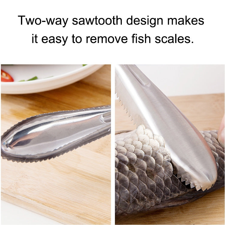 Kitchen Essential Stainless Steel Bidirectional Sawtooth Fish Scraper Fish Scale Planing Knife - Gadgets by PMC Jewellery | Online Shopping South Africa | PMC Jewellery | Buy Now Pay Later Mobicred