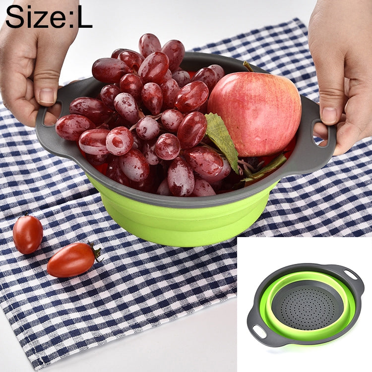 Creative Folding Vegetables Fruits Storage Basket Organizer Drain Basket, L, Size: 29.5*23.5*10cm (Green) - Gadgets by PMC Jewellery | Online Shopping South Africa | PMC Jewellery | Buy Now Pay Later Mobicred