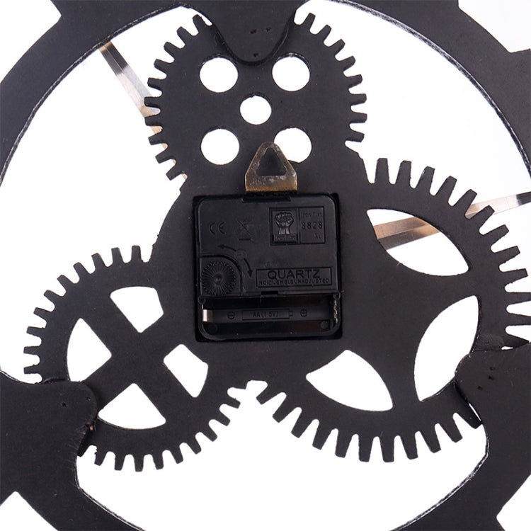 Retro Wooden Round Single-sided Gear Clock Number Wall Clock, Diameter: 45cm (Silver) - Wall Clock by PMc TechLife | Online Shopping South Africa | PMc TechLife | Buy Now Pay Later Mobicred