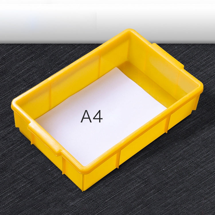 Thick Multi-function Material Box Brand New Flat Plastic Parts Box Tool Box, Size: 38.3cm x 24.2cm x 9.8cm(Yellow) - Storage Bags & Boxes by PMC TechLife | Online Shopping South Africa | PMC TechLife | Buy Now Pay Later Mobicred