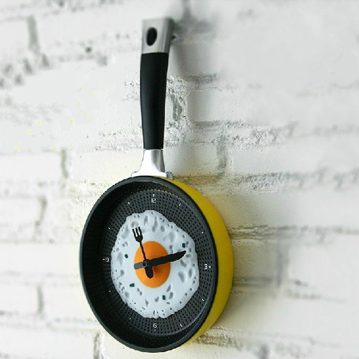 Fried Egg Pan Shape Creative Living Room Decorative Wall Clock (Red) - Wall Clock by PMc TechLife | Online Shopping South Africa | PMc TechLife | Buy Now Pay Later Mobicred