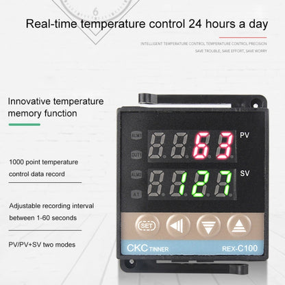 11000W REX-C100 Thermostat + Heat Sink + Thermocouple + SSR-100 DA Solid State Module Intelligent Temperature Control Kit - Components Kits by PMC Jewellery | Online Shopping South Africa | PMC Jewellery | Buy Now Pay Later Mobicred