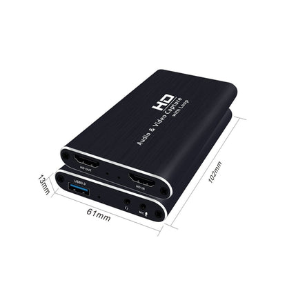 Z34 HDMI Female + Mic to HDMI Female + Audio + USB HD Video & Audio Capture Card with Loop - Video Capture Solutions by PMC Jewellery | Online Shopping South Africa | PMC Jewellery | Buy Now Pay Later Mobicred