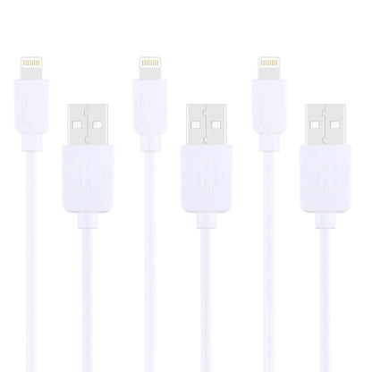 3 PCS HAWEEL 1m High Speed 8 pin to USB Sync and Charging Cable Kit for iPhone, iPad(White) - Normal Style Cable by PMC Jewellery | Online Shopping South Africa | PMC Jewellery | Buy Now Pay Later Mobicred