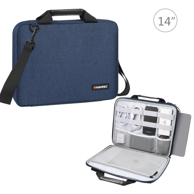 HAWEEL 13.0 inch-14.0 inch Briefcase Crossbody Laptop Bag For Macbook, Lenovo Thinkpad, ASUS, HP(Navy Blue) - free shipping - PMC TechLife - Order now!