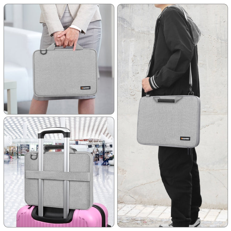 HAWEEL 15.0 inch -16.0 inch Briefcase Crossbody Laptop Bag For Macbook, Lenovo Thinkpad, ASUS, HP(Grey) - 15 inch by HAWEEL | Online Shopping South Africa | PMC TechLife | Buy Now Pay Later Mobicred