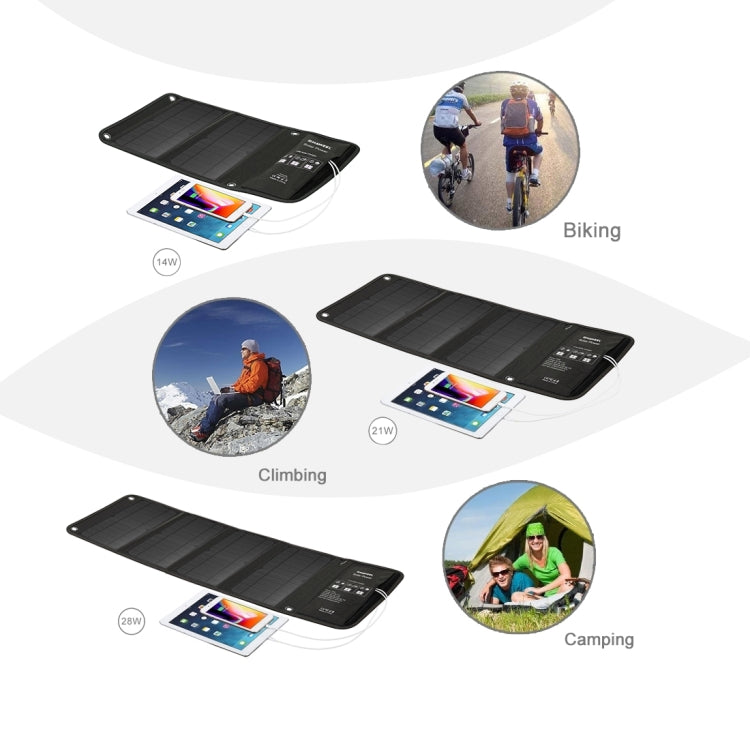 HAWEEL 21W Foldable Solar Panel Charger with 5V 3A Max Dual USB Ports - free shipping - PMC TechLife - Order now!