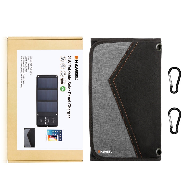HAWEEL 21W Foldable Solar Panel Charger with 5V 3A Max Dual USB Ports - free shipping - PMC TechLife - Order now!