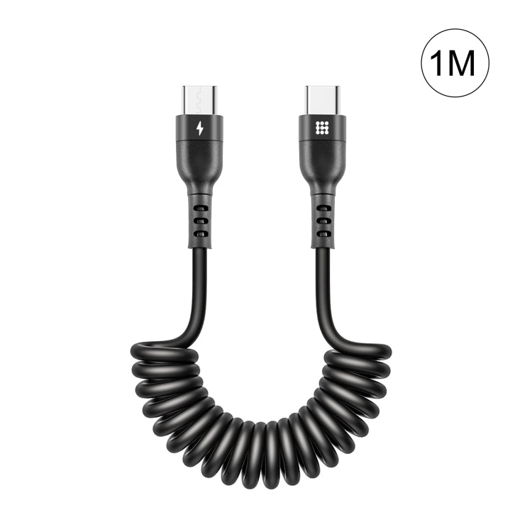 HAWEEL 1m 5A USB-C / Type-C to USB-C / Type-C Retractable Coiled PD Fast Charging Cable - USB-C & Type-C Cable by HAWEEL | Online Shopping South Africa | PMC TechLife | Buy Now Pay Later Mobicred