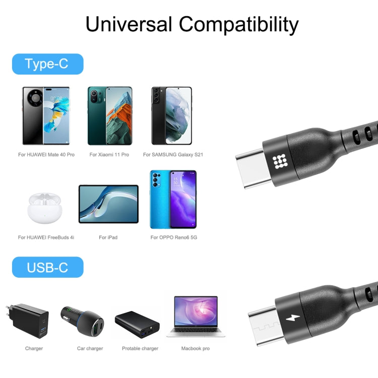 HAWEEL 2m 5A USB-C / Type-C to USB-C / Type-C Retractable Coiled PD Fast Charging Cable - USB-C & Type-C Cable by HAWEEL | Online Shopping South Africa | PMC TechLife | Buy Now Pay Later Mobicred