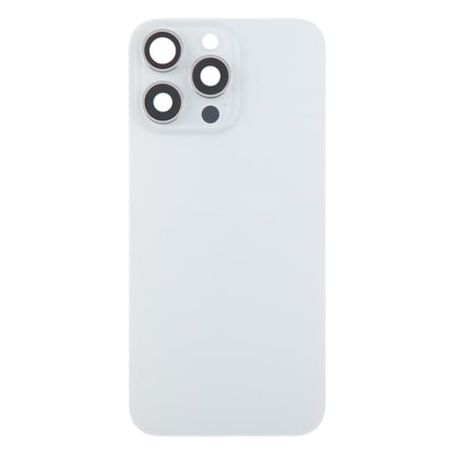 For iPhone 15 Pro Glass Battery Back Cover with Camera Lens Cover(White) - Back Cover by PMC Jewellery | Online Shopping South Africa | PMC Jewellery