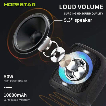 HOPESTAR Party100 Bluetooth 5.0 Portable Waterproof Wireless Bluetooth Speaker with Mobile Charging Function (Black) - Desktop Speaker by HOPESTAR | Online Shopping South Africa | PMC Jewellery | Buy Now Pay Later Mobicred