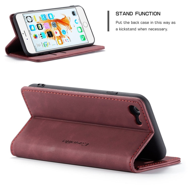 CaseMe-013 Multifunctional Retro Frosted Horizontal Flip Leather Case for iPhone 6 / 6s, with Card Slot & Holder & Wallet(Wine Red) - More iPhone Cases by CaseMe | Online Shopping South Africa | PMC Jewellery | Buy Now Pay Later Mobicred