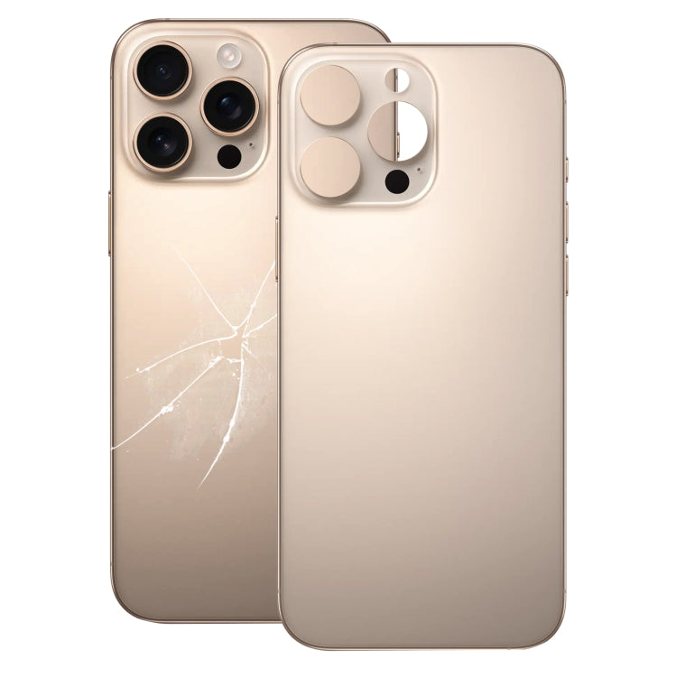 For iPhone 16 Pro Easy Replacement Big Camera Hole Glass Back Battery Cover(Gold) -  by PMC Jewellery | Online Shopping South Africa | PMC Jewellery | Buy Now Pay Later Mobicred