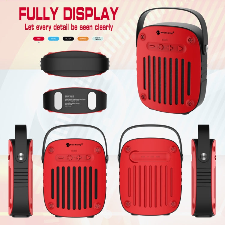 NewRixing NR-4014 Outdoor Portable Hand-held Bluetooth Speaker with Hands-free Call Function, Support TF Card & USB & FM & AUX (Blue) - Desktop Speaker by NewRixing | Online Shopping South Africa | PMC Jewellery | Buy Now Pay Later Mobicred