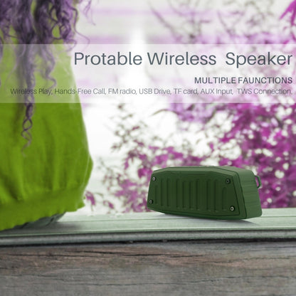 NewRixing NR-4019 Outdoor Portable Bluetooth Speaker with Hands-free Call Function, Support TF Card & USB & FM & AUX (Green) - Desktop Speaker by NewRixing | Online Shopping South Africa | PMC Jewellery | Buy Now Pay Later Mobicred