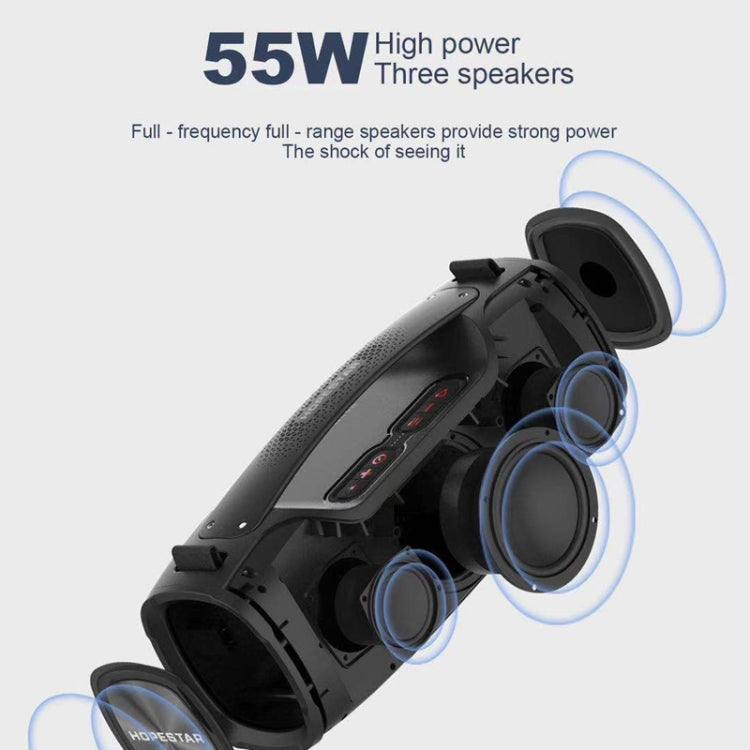 HOPESTAR A6X TWS Portable Outdoor Bluetooth Speaker with Colorful Music Lights, Support Power Bank & Hands-free Call & U Disk & TF Card & 3.5mm AUX(Black) - free shipping - PMC Jewellery - Order now!