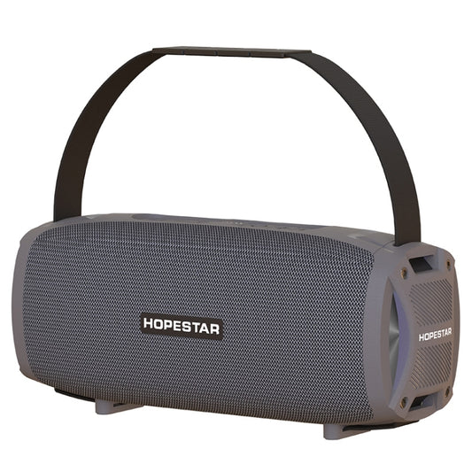 HOPESTAR H24 Pro TWS Portable Outdoor Waterproof Woven Textured Bluetooth Speaker with Rhythm Light, Support Hands-free Call & U Disk & TF Card & 3.5mm AUX & FM (Grey) - Desktop Speaker by HOPESTAR | Online Shopping South Africa | PMC Jewellery | Buy Now Pay Later Mobicred