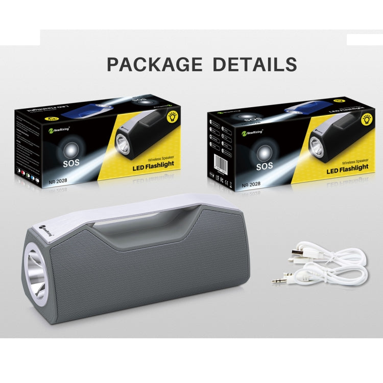 NewRixing NR-2028 Portable Lighting Wireless Bluetooth Stereo Speaker Support TWS Function Speaker (Grey) - free shipping - PMC Jewellery - Order now!