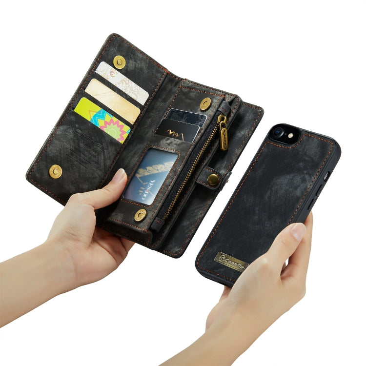 CaseMe for  iPhone 8 & 7  Multifunctional Leather Billfold with Detachable Magnetic PC Back Protective Case & Holder & 10 Card Slots & 3 Cash Slots & 1 Zipper Wallet & 2 Photo Frames & 3 Magnetic Clasps(Black) - free shipping - PMC Jewellery - Order now!