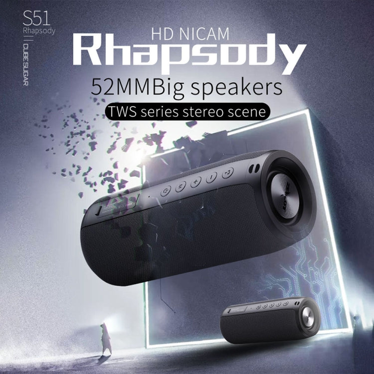 ZEALOT S51 Portable Stereo Bluetooth Speaker with Built-in Mic, Support Hands-Free Call & TF Card & AUX(Black) - free shipping - PMC Jewellery - Order now!