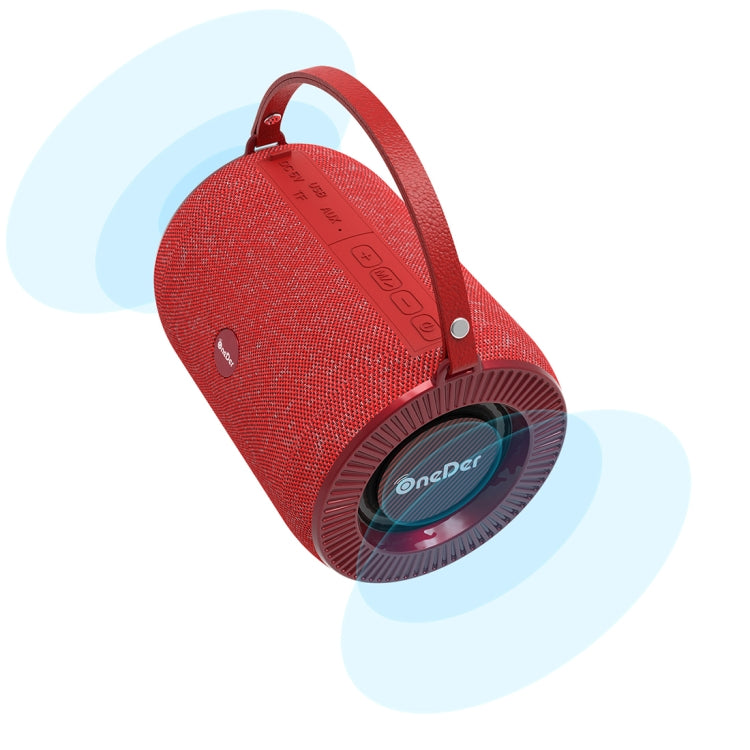 Oneder V3 Outdoor Hand-held Wireless Bluetooth Speaker, Support Hands-free & FM & TF Card & AUX & USB Drive (Red) - Desktop Speaker by OneDer | Online Shopping South Africa | PMC Jewellery | Buy Now Pay Later Mobicred