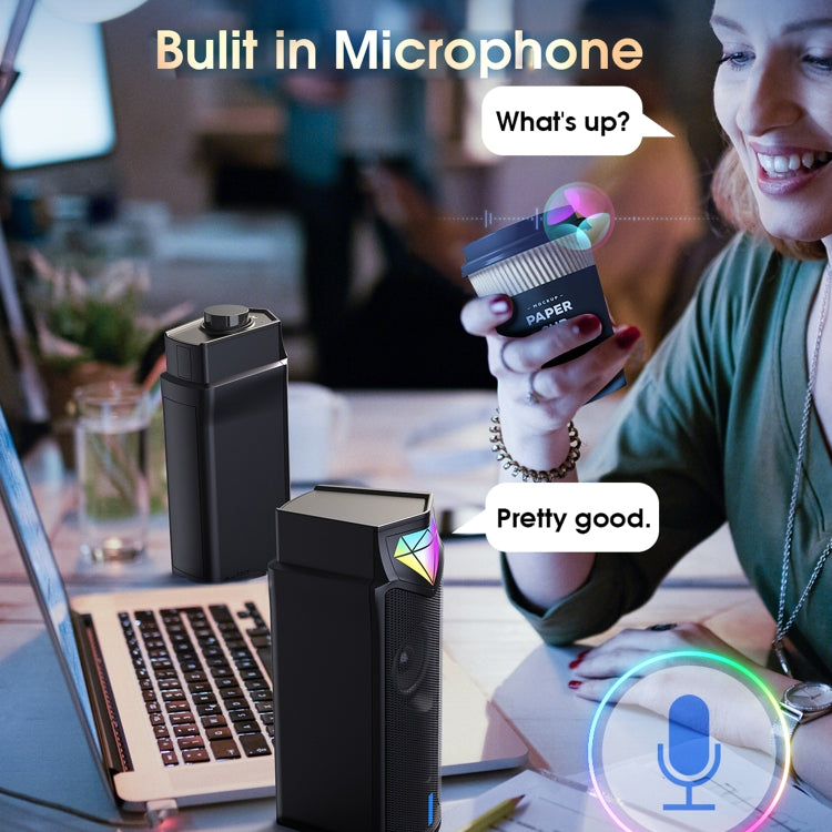 L1 Outdoor Portable RGB Light USB Bluetooth Wireless Speaker with Mic(Black) - Microphone by PMC Jewellery | Online Shopping South Africa | PMC Jewellery | Buy Now Pay Later Mobicred