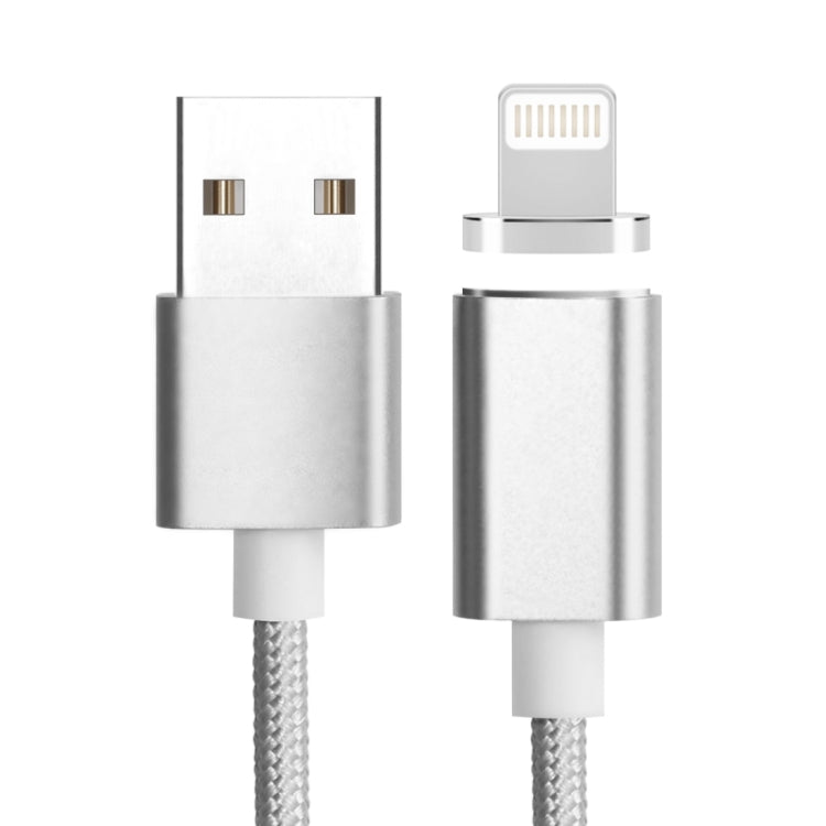 Weave Style 5V 2A 8 Pin to USB 2.0 Magnetic Data Cable, Cable Length: 1.2m(Silver) - Charging Cable & Head by PMC Jewellery | Online Shopping South Africa | PMC Jewellery | Buy Now Pay Later Mobicred