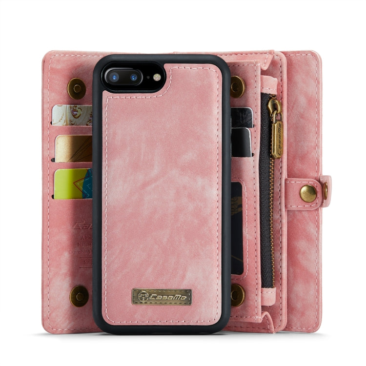 CaseMe for iPhone 8 Plus & 7 Plus   Multifunctional Leather Billfold with Detachable Magnetic PC Back Protective Case & Holder & 11 Card Slots & 3 Cash Slots & 1 Zipper Wallet & 2 Photo Frames & 3 Magnetic Clasps (Pink) - free shipping - PMC Jewellery - Order now!