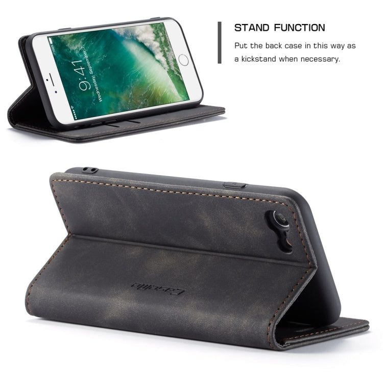 CaseMe-013 Multifunctional Retro Frosted Horizontal Flip Leather Case for iPhone 7 / 8, with Card Slot & Holder & Wallet(Black) - More iPhone Cases by CaseMe | Online Shopping South Africa | PMC Jewellery | Buy Now Pay Later Mobicred