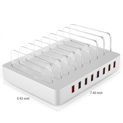 X6 96W 2.4A 8 USB Ports Smart Charger with Detachable Bezel, UK Plug(White) - Multifunction Charger by PMC Jewellery | Online Shopping South Africa | PMC Jewellery | Buy Now Pay Later Mobicred