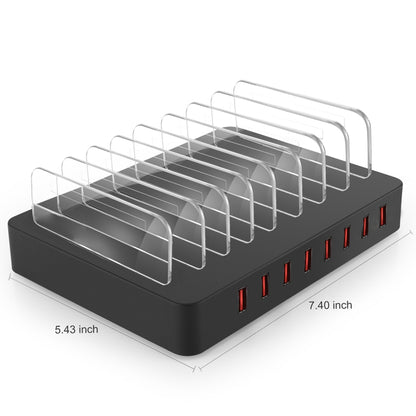 X6 96W 2.4A 8 USB Ports Smart Charger with Detachable Bezel, US Plug(Black) - Multifunction Charger by PMC Jewellery | Online Shopping South Africa | PMC Jewellery | Buy Now Pay Later Mobicred