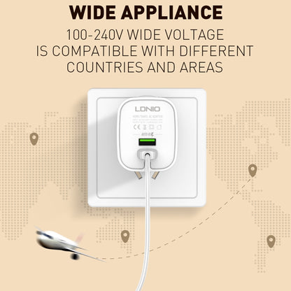 LDNIO A201 2.4A Dual USB Charging Head Travel Direct Charge Mobile Phone Adapter Charger With Micro USB Data Cable(UK Plug) - USB Charger by LDNIO | Online Shopping South Africa | PMC Jewellery | Buy Now Pay Later Mobicred