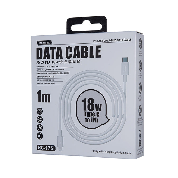 REMAX Marlik Series RC-175i PD 20W USB-C / Type-C to 8 Pin Interface Fast Charging Data Cable, Cable Length: 1m (White) - Normal Style Cable by REMAX | Online Shopping South Africa | PMC Jewellery | Buy Now Pay Later Mobicred