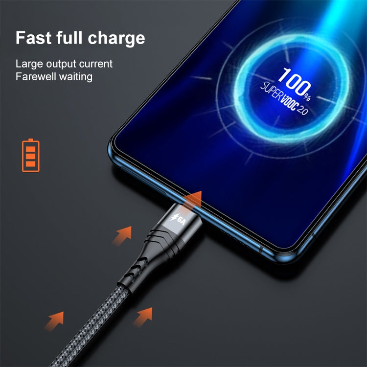 ADC-138 66W 3 in 1 USB to 8 Pin + Micro USB + USB-C / Type-C Fast Charging Braided Data Cable, Cable Length: 1.2m(Black) - free shipping - PMC Jewellery - Order now!