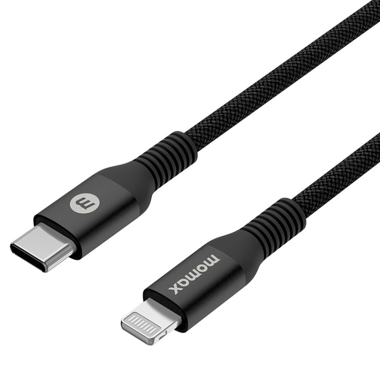 MOMAX DL51D Type-C / USB-C to 8 Pin PD Braided Fast Charging Cable, Length: 1.2m (Black) - Normal Style Cable by MOMAX | Online Shopping South Africa | PMC Jewellery | Buy Now Pay Later Mobicred