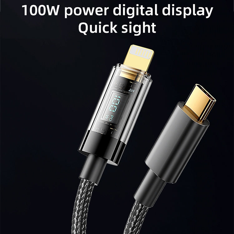 Mutural Li-CC005 1.2m PD20W Transparent Digital Display USB-C / Type-C to 8 Pin Charging Data Cable - 2 in 1 Cable by Mutural | Online Shopping South Africa | PMC Jewellery | Buy Now Pay Later Mobicred