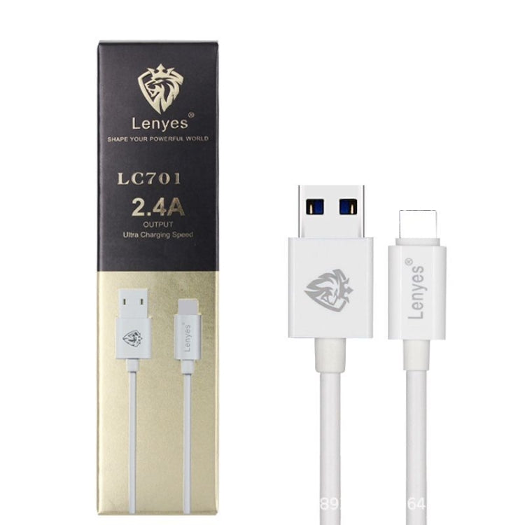 Lenyes LC701 1.5m 2.4A Output USB to 8 Pin PVC Data Sync Fast Charging Cable - Normal Style Cable by PMC Jewellery | Online Shopping South Africa | PMC Jewellery | Buy Now Pay Later Mobicred